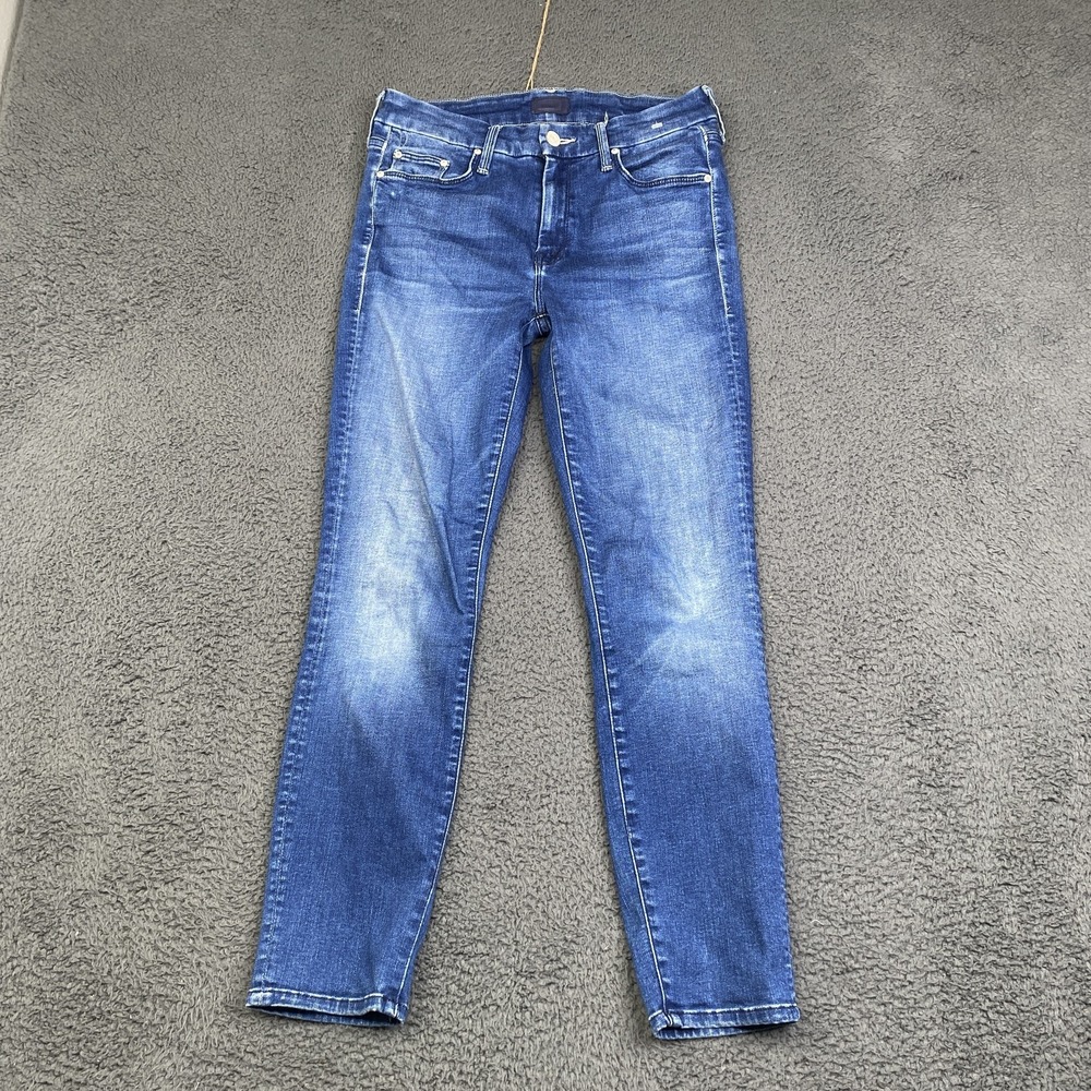 Mother Jeans Womens 26 Blue The Looker Crop Fast Times Skinny Stretch Denim